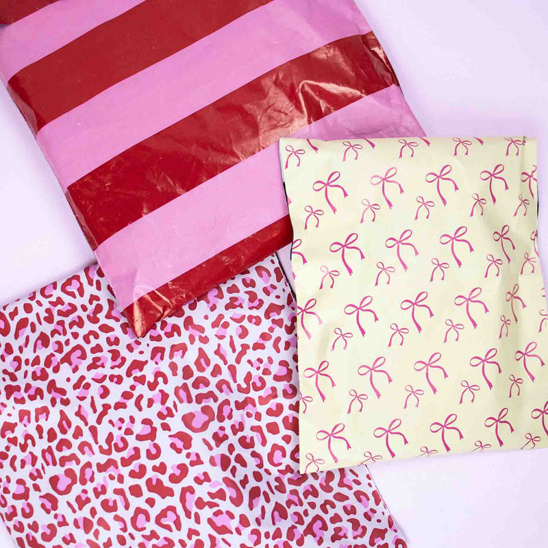 100x verzendzakken Leopard Pink Medium
