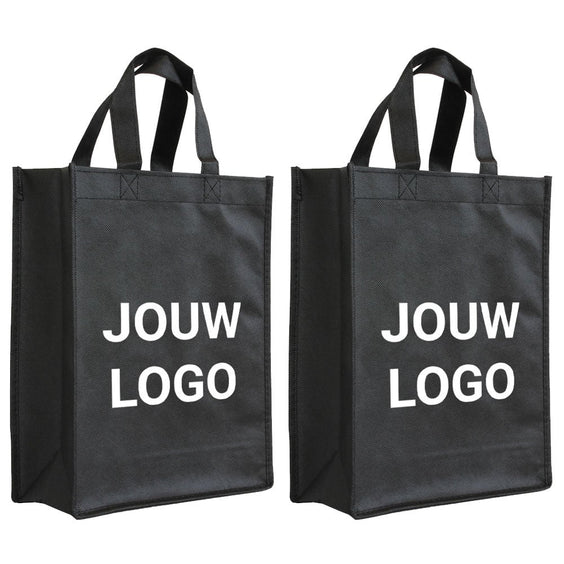 Shopper bedrukken Zwart non woven 24x10x30cm - Spoed