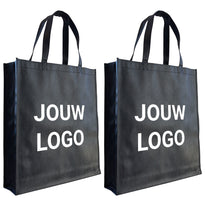10x Shopper bedrukken Zwart non woven 40x9x42cm - Spoed