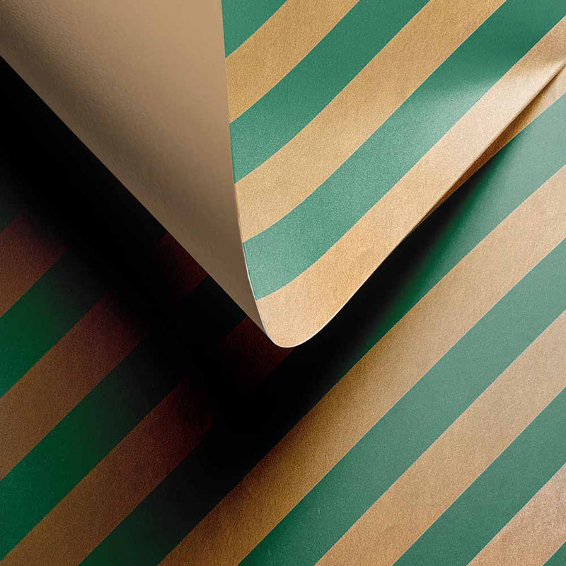 Inpakpapier Forest Gold Stripe 50cm x 200mtr
