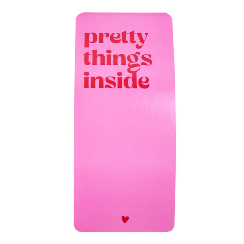 100x sluitsticker 'Pretty things inside' Roze-Rood
