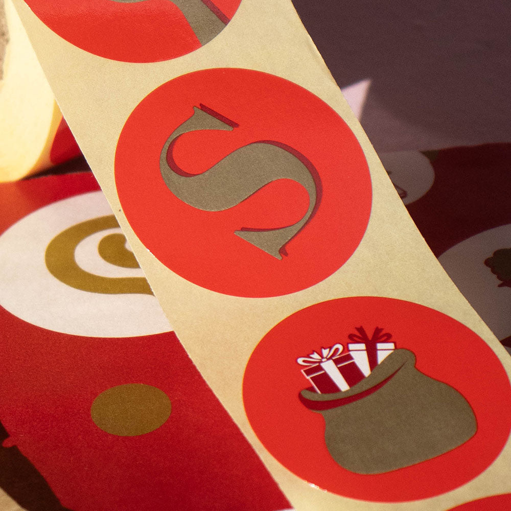 500x sticker Sint assorti Rood 40mm