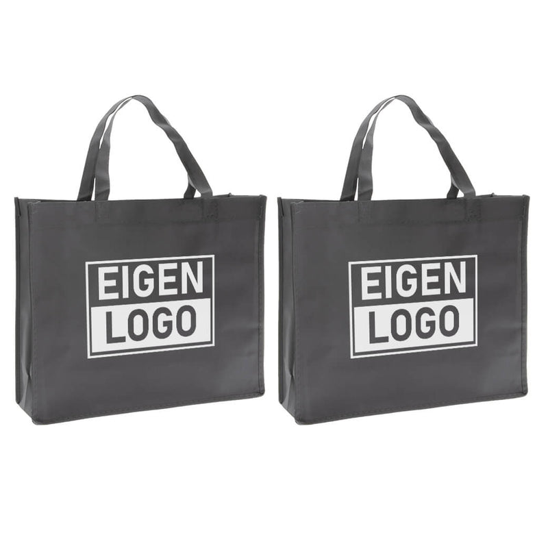 Shopper bedrukken Grijs non woven 42x12x35cm - Spoed