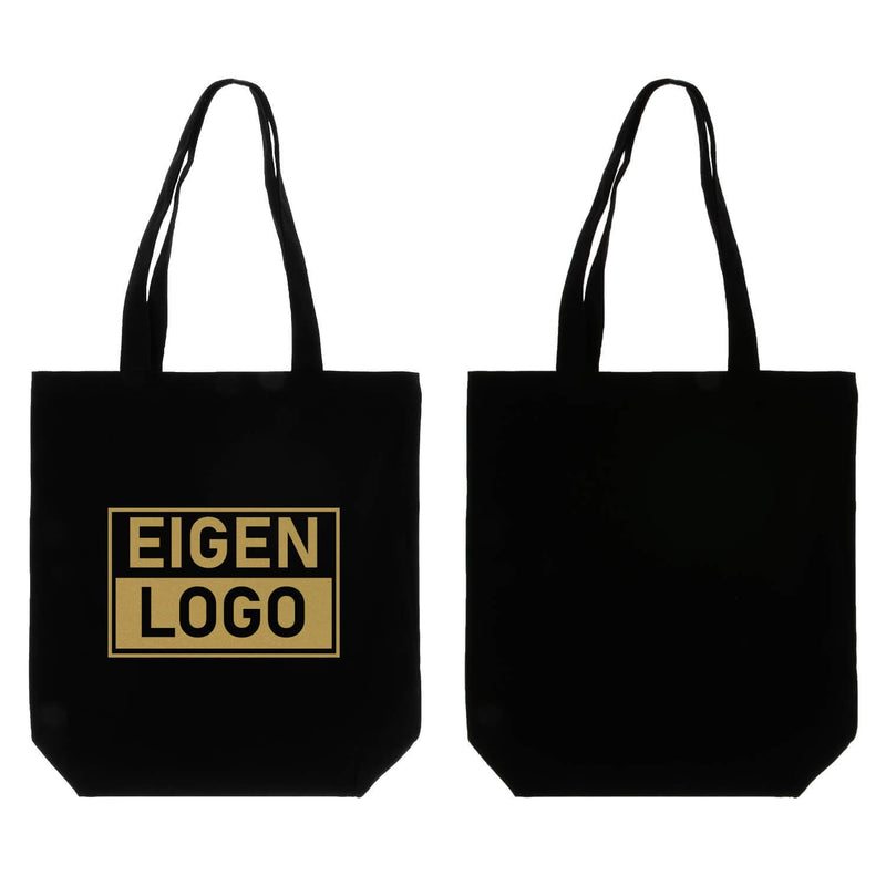 Katoenen tas bedrukken 38x42+10cm Zwart - Spoed