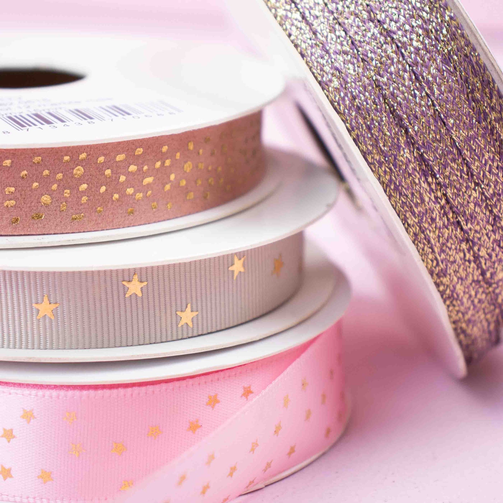 Cadeaulint  Dotty Roze 15mm x 5m