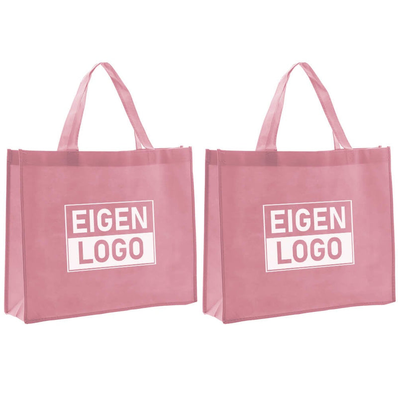Shopper bedrukken Roze non woven 42x12x35cm - Spoed