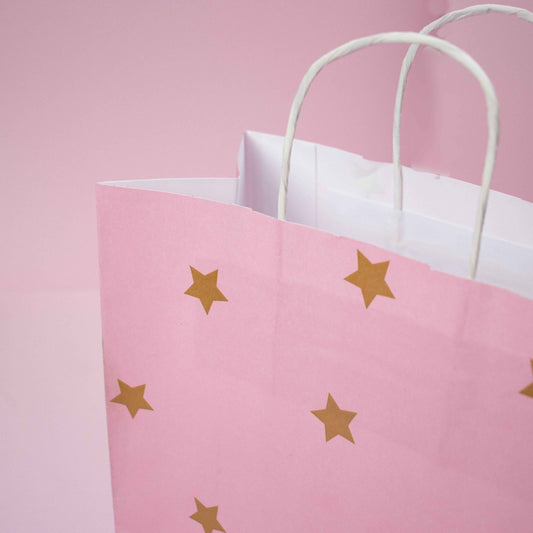 50x papieren tasjes Stars Gold A5