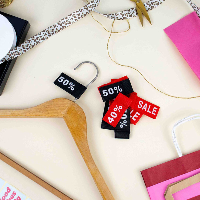 50x Kledinglabel 3x6cm - 40% rood