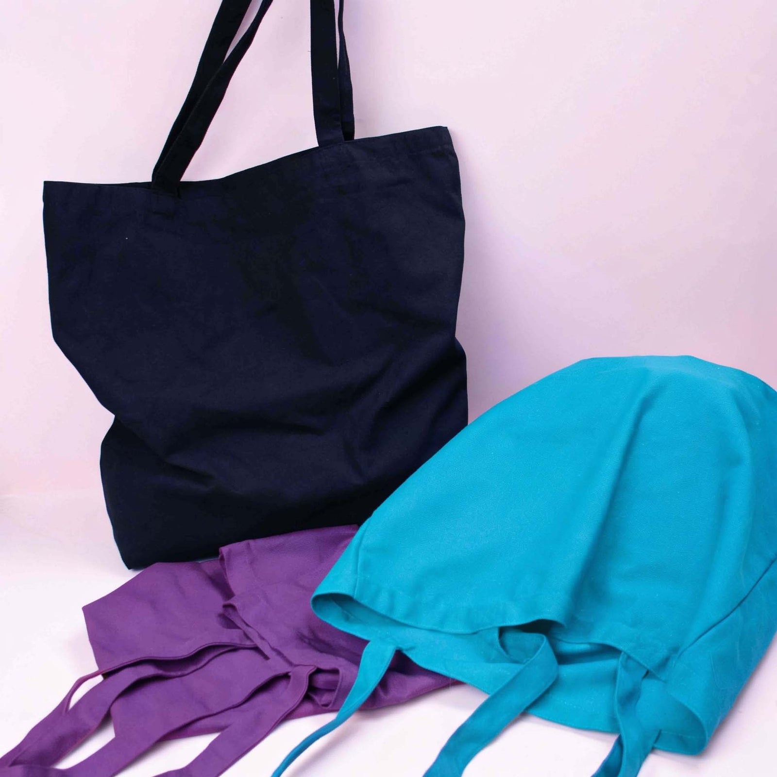 25x katoenen tas Paars 38x42cm