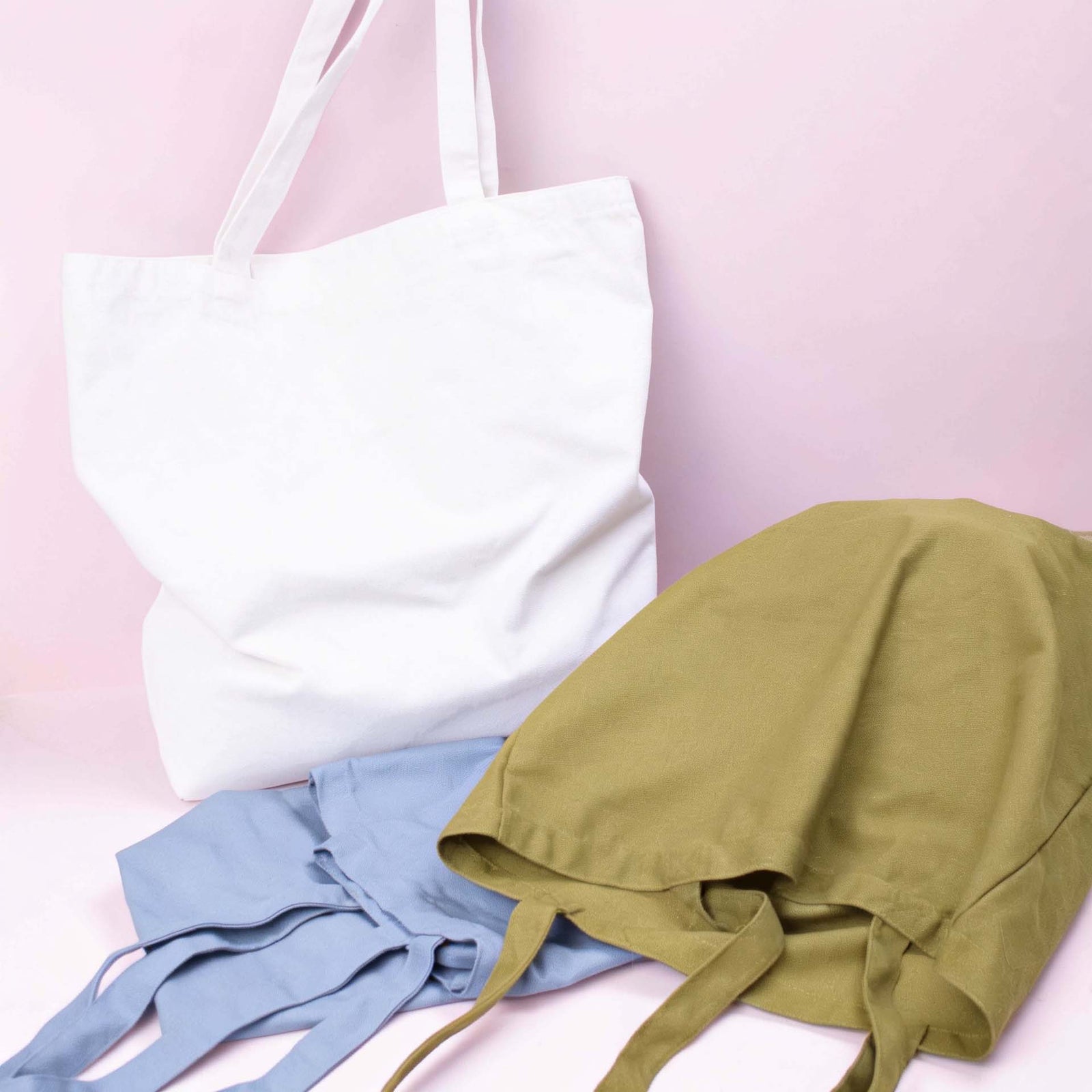 10x katoenen shopper Blauw