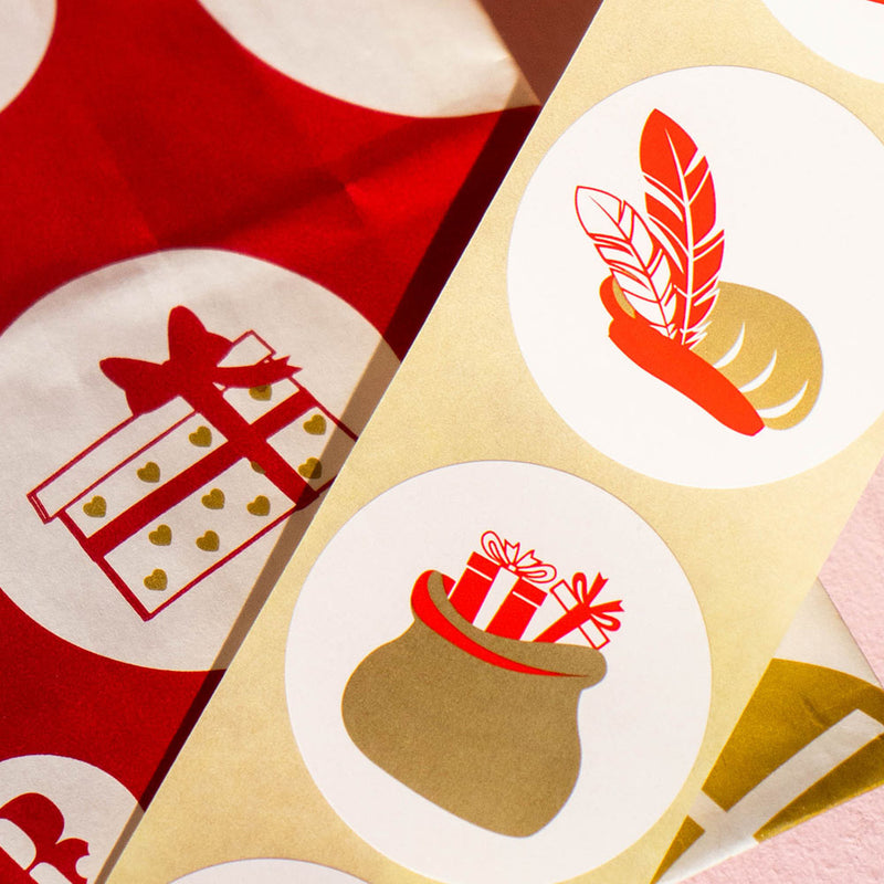 500x sticker Sint assorti Wit 40mm