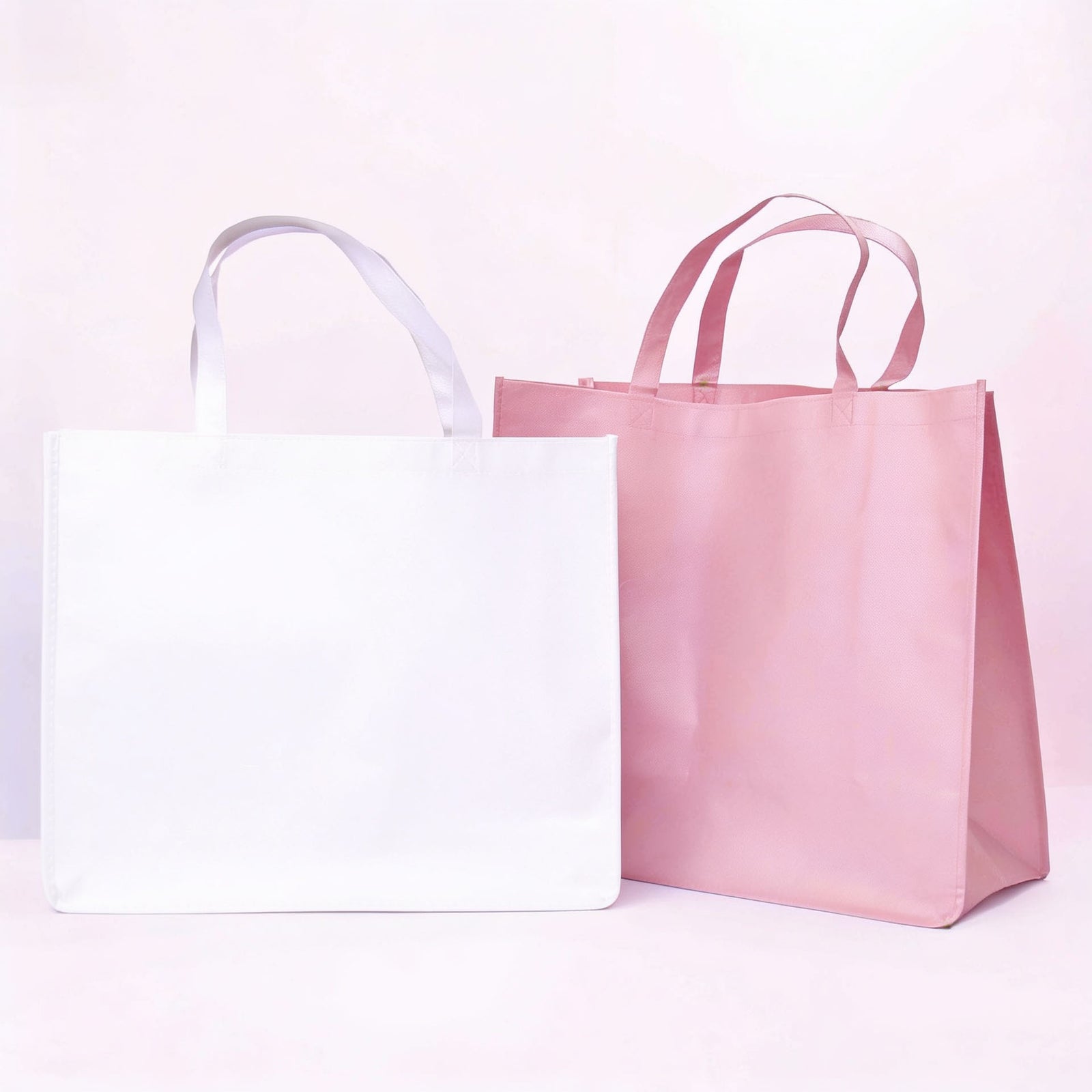 10x Shopper Oud Roze non woven 42x12x35cm